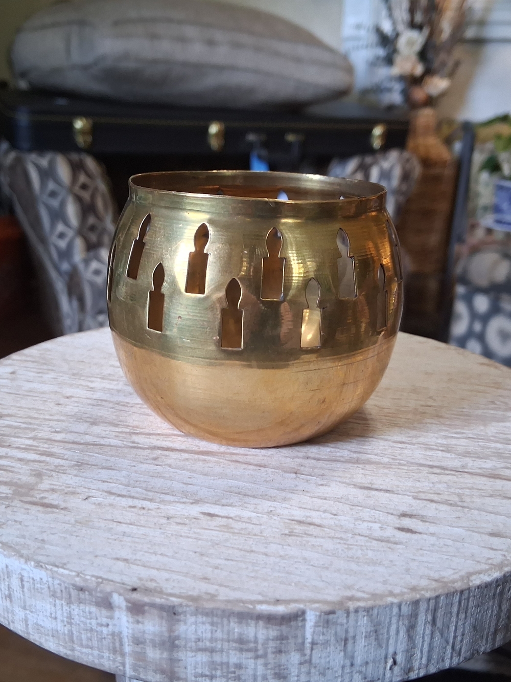 Vintage Brass Tealight/Votive Candle Holder
